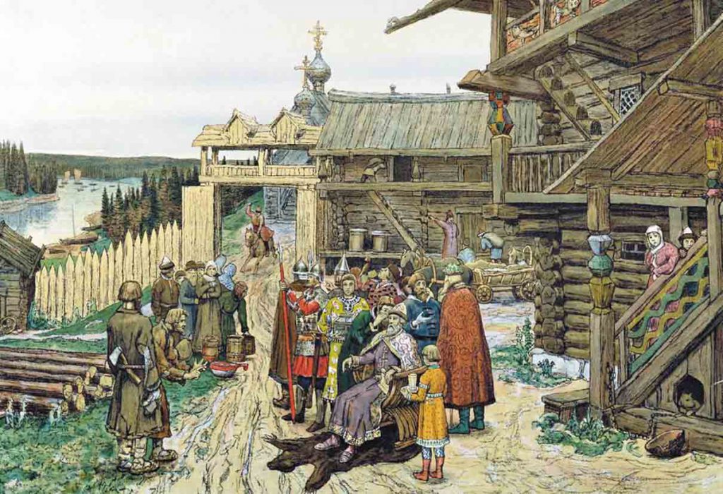 А.М. Васнецов. Двор удельного князя XII века.