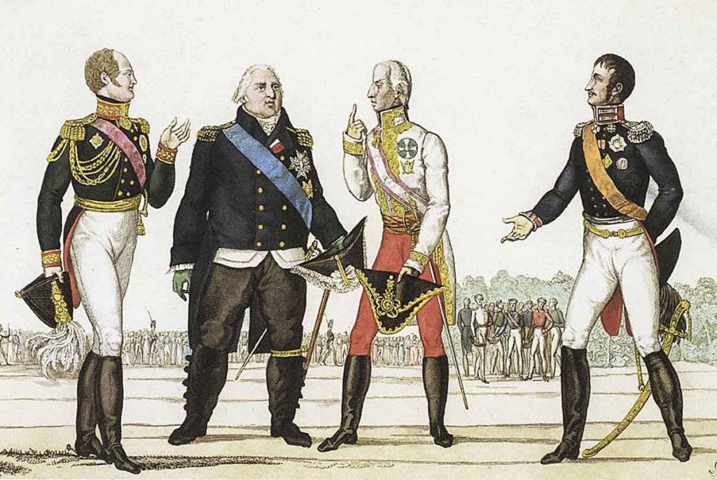 А. Годфруа. Союзные монархи в Париже в 1815 году