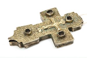 Наперсный крест (энколпион) из серебра с позолотой.