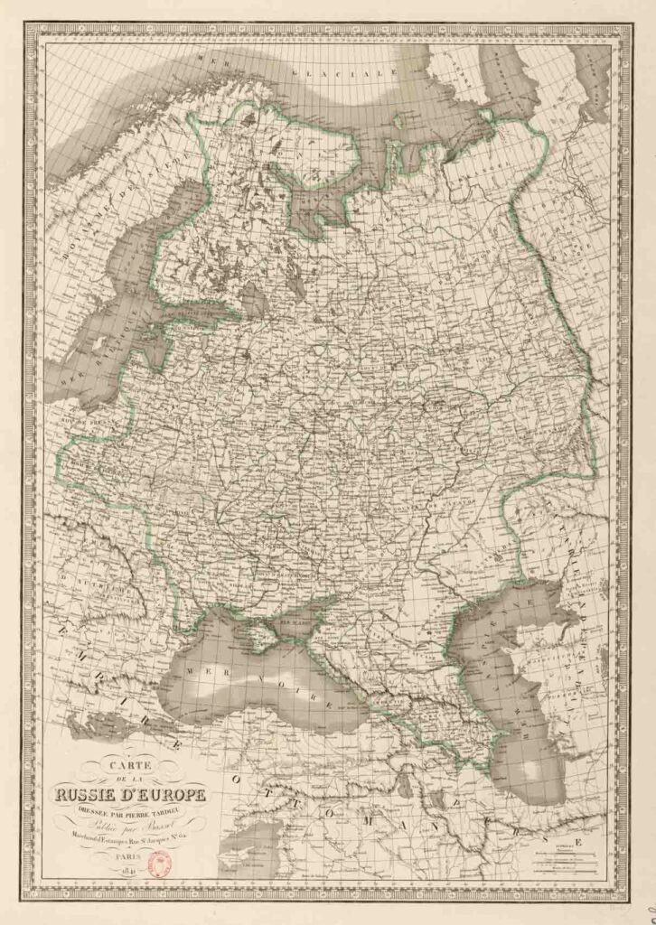 Карта Европейской России (Париж, 1841)