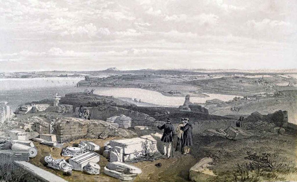 У. Симпсон. Вид на Севастополь с руинами древнего Херсонеса. 1856 год