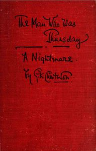 Обложка романа "Человек, который был Четвергом" с подзаголовком "Ночной кошмар", изданного в 1908 году