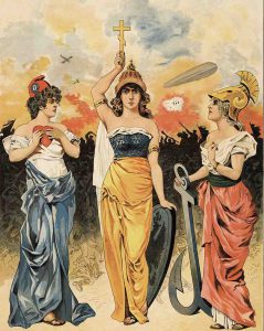 Плакат "Согласие", символизирующий союз трех держав — России, Франции и Великобритании, также известный под названием "Антанта"