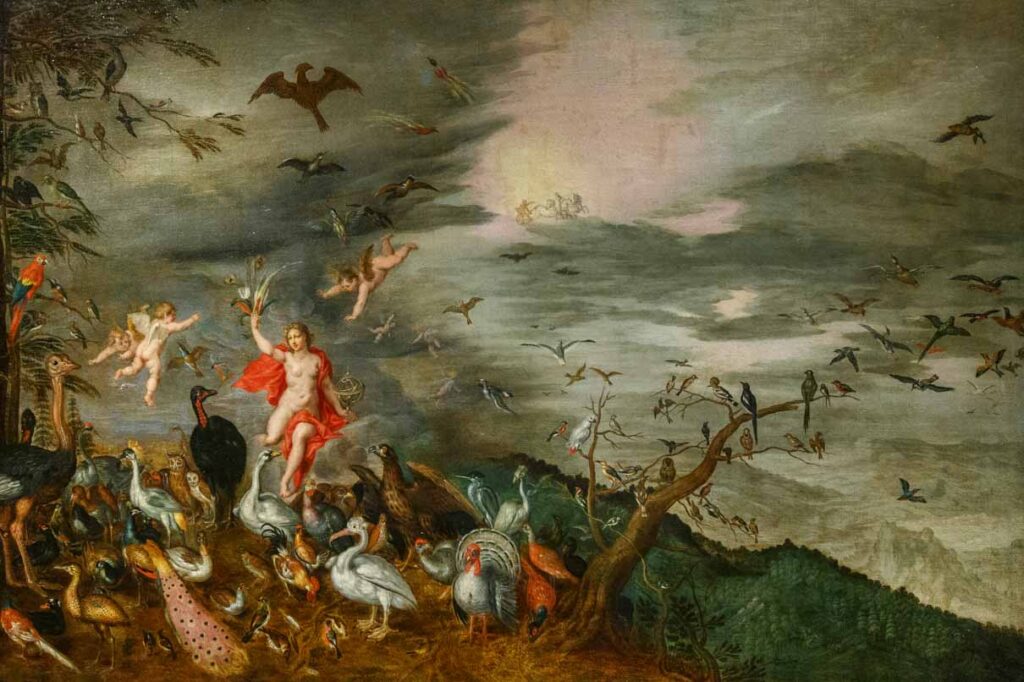 "Аллегория воздуха" Хендрика ван Балена и Яна Брейгеля Старшего — великолепный образец популярного во фламандском искусстве XVII века аллегорического жанра