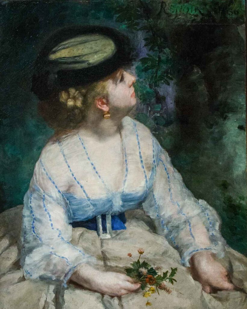 П.-О. Ренуар. Женщина, смотрящая на птичку. 1866 год