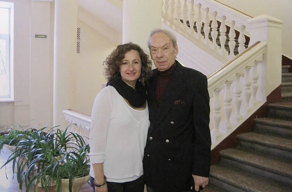 Татьяна Ольхович с мастером курса Алексеем Владимировичем Баталовым во ВГИКе. 2012 год