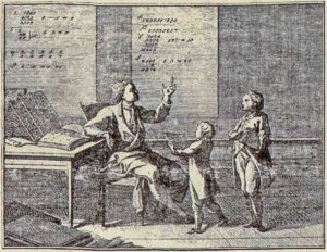 Урок арифметики. Гравюра XVIII века