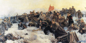 "Рождение Красной армии" (Первый бой с немцами под Псковом 23 февраля 1918 года).