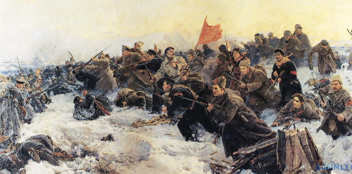 "Рождение Красной армии" (Первый бой с немцами под Псковом 23 февраля 1918 года).