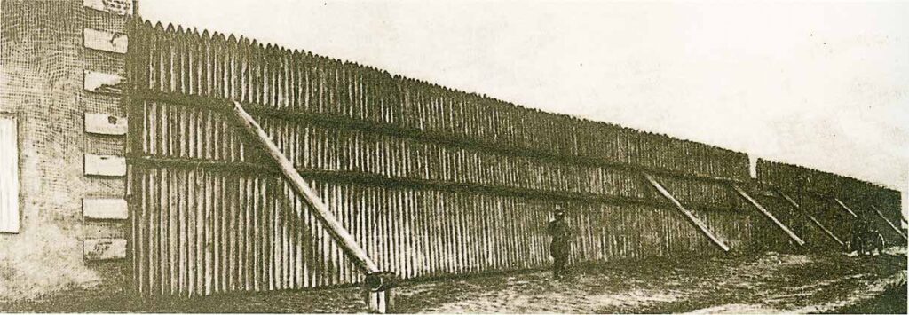 Omsk. Le bagne (l'ostrog) de Dostoïevski. Gravure anonyme, 1897