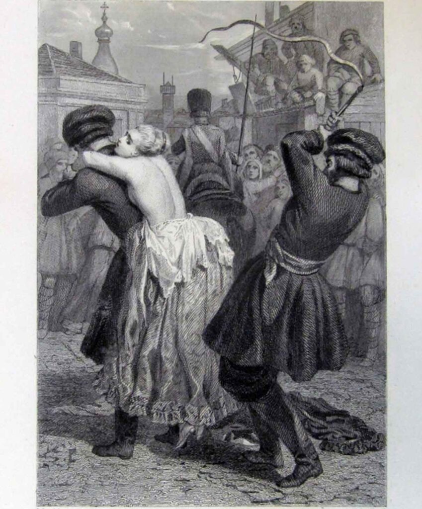 Прилюдное наказание кнутом Н.Ф. Лопухиной