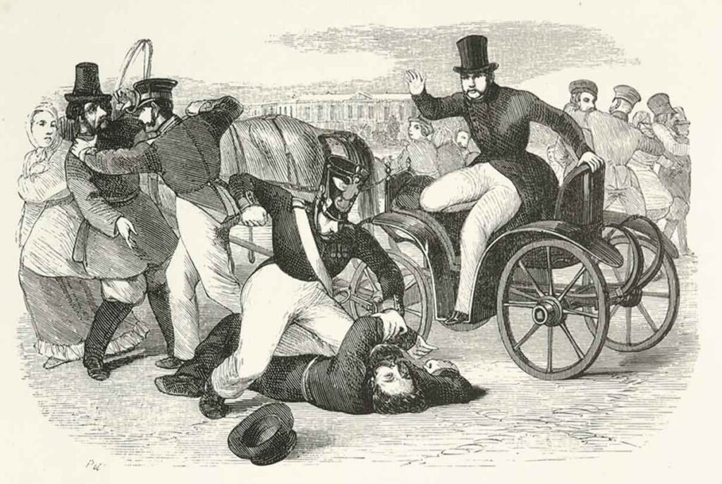 Русская полиция. Иллюстрация из книги Ф. Лакруа "Тайны России" (Париж, 1845)