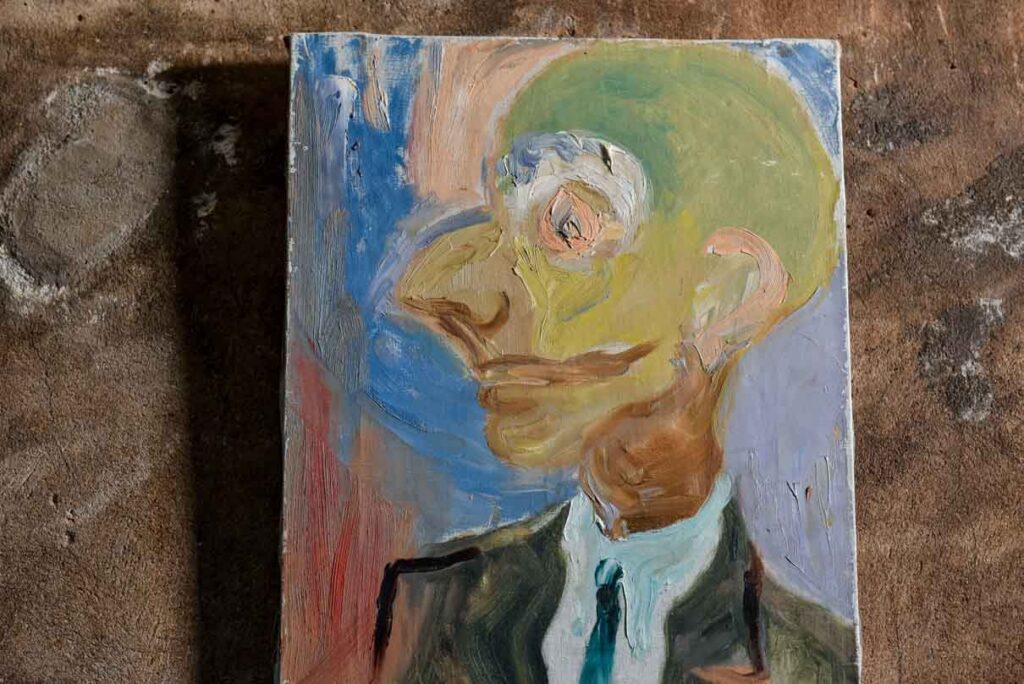 Портрет Якова Друскина написан художницей Верой Яновой