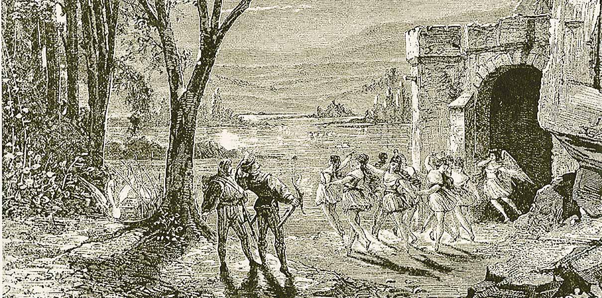 Сцена из первой постановки балета "Лебединое озеро"