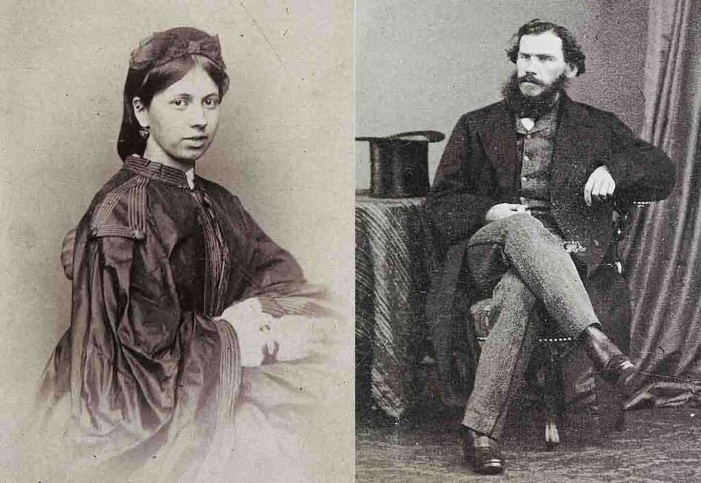 Sofia Bers, the bride. 1862. Leo Tolstoy a year before his marriage