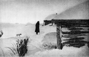 L.N. Tolstoy in winter near the village of Yasnaya Polyana. 1908–1909. Photograph by V.G. Chertkov