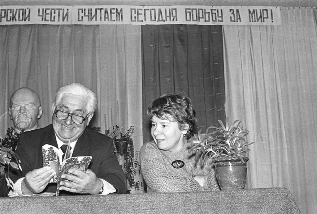 Natalya Drozdova and Leonid Novikov at the presentation of the book about Operation Children.