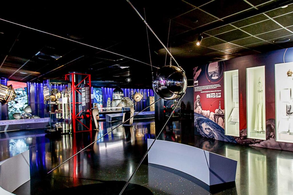 The “Dawn of the Space Age” hall and the first artificial Earth satellite