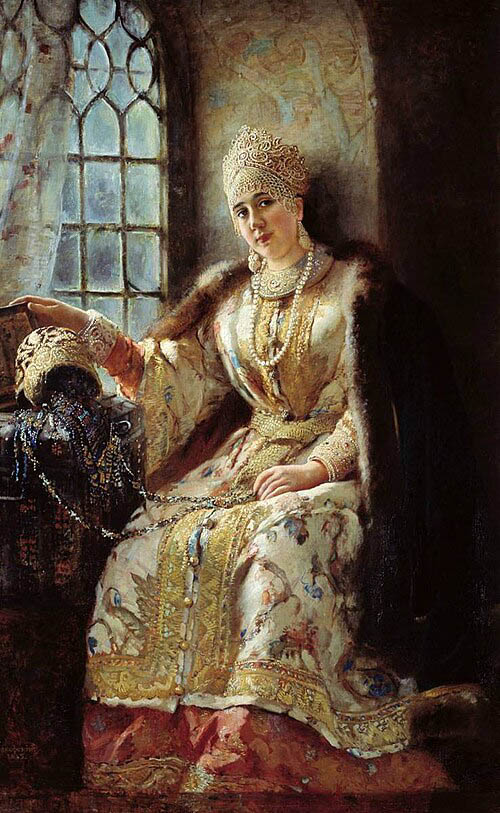 Konstantin Makovsky. A Boyarynya at the Window. 1885