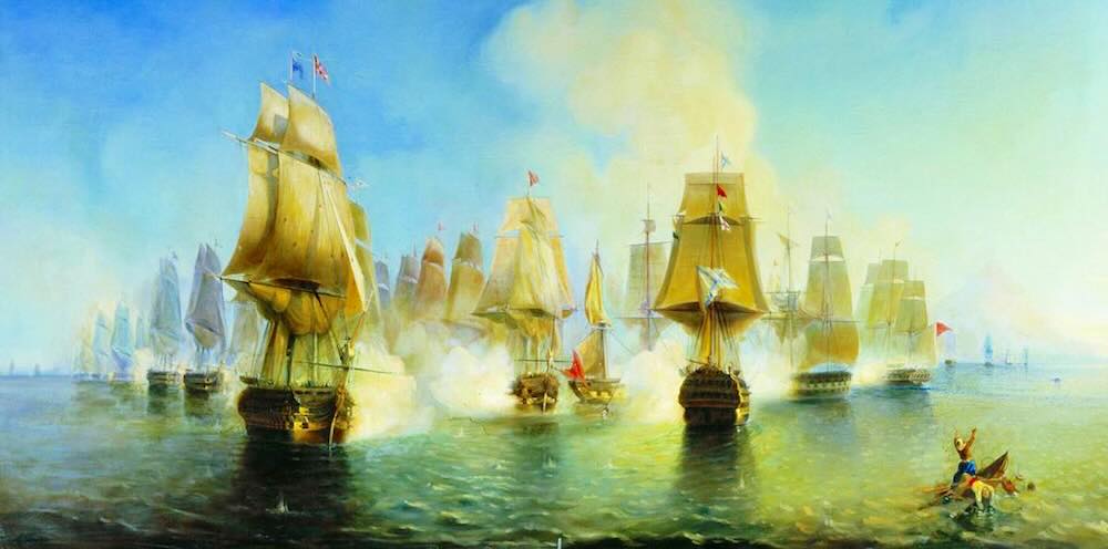А.П. Боголюбов «Афонское сражение 19 июня 1807 года»