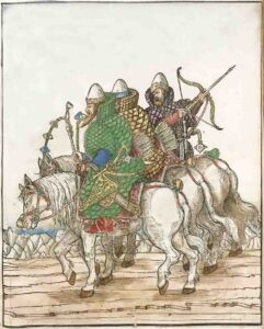 Вооружение русских всадников. Из немецкого издания «Записок о Московии». 1575 год