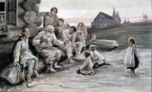 Сказка в северном крае. Иллюстрация из книги «Русские народные сказки А.Н. Афанасьева». Художники А. Комаров и М. Щеглов (М., Тип. Т-ва И.Д. Сытина, 1913–1914)