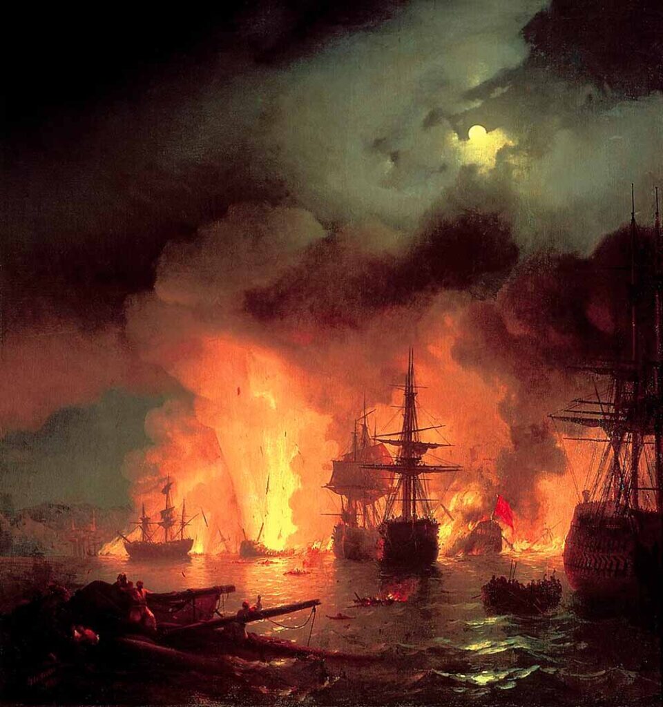И. Айвазовский. «Чесменский бой». 1848 год