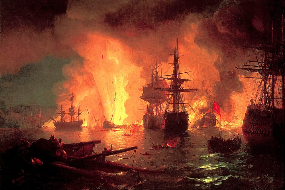 И. Айвазовский. «Чесменский бой». 1848 год