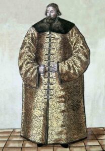 Sigismund Herberstein in a Russian fur coat, presented to him by Vasily III in 1517