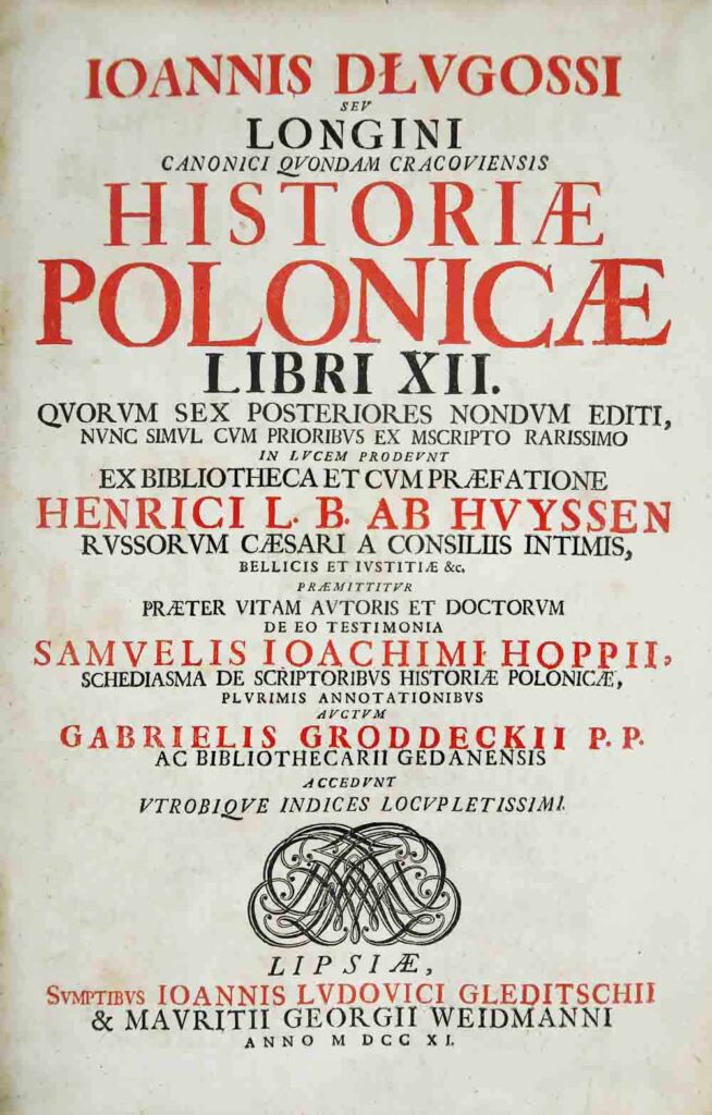 Я. Длугош. История Польши. Титульный лист (Лейпциг, 1711). Фото предоставлено Н. Золотаревой