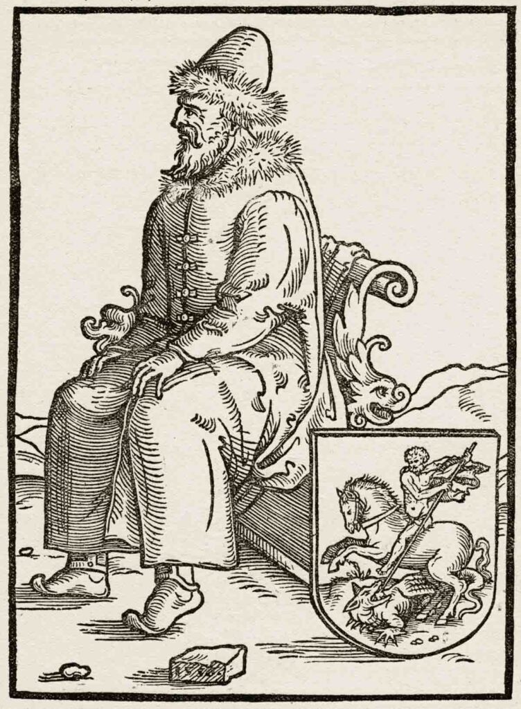 Portrait de Vassili III – gravure de l'édition viennoise des « Rerum Moscoviticarum Commentarii » (1557)