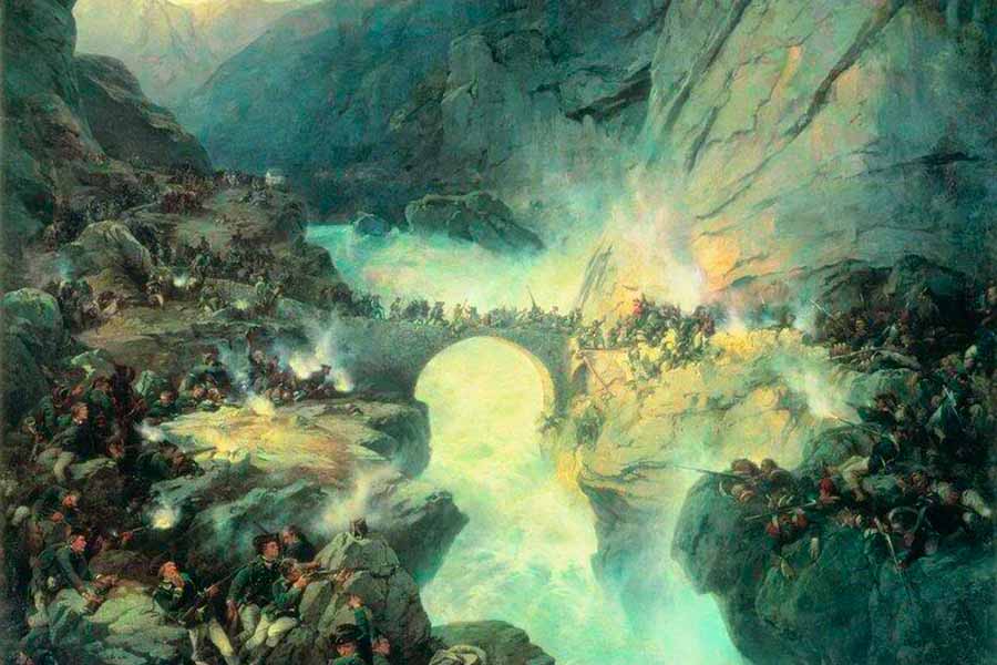 Александр Коцебу. «Переход через Чертов мост 14 сентября 1799 года»